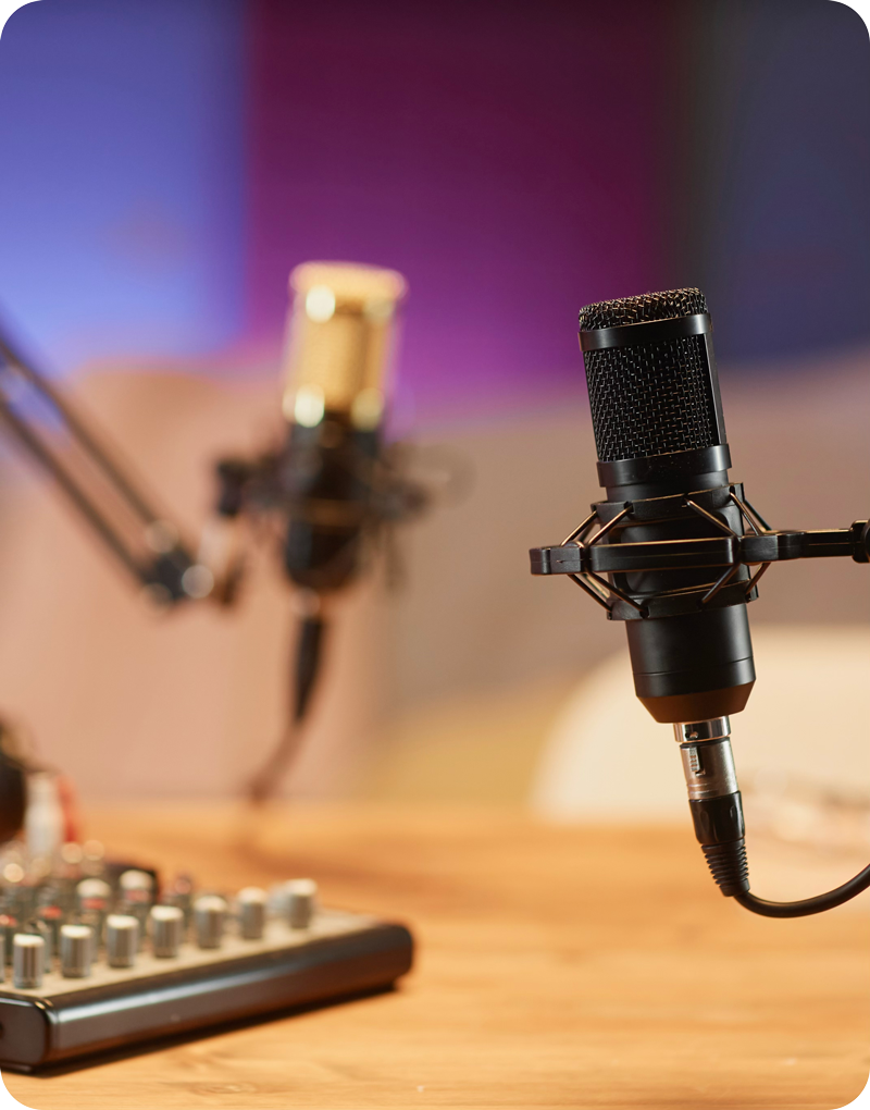 Microfone de podcast